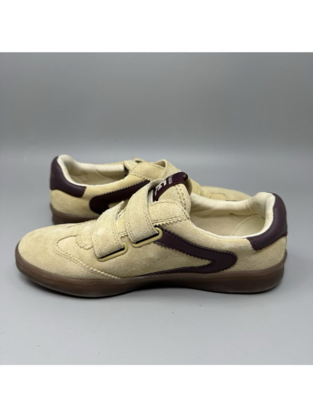 Sam Edelman Talia Womens Sneakers Size 6.5 Ivory Leather Suede Hook& Loop  Strap - Picture 2 of 7